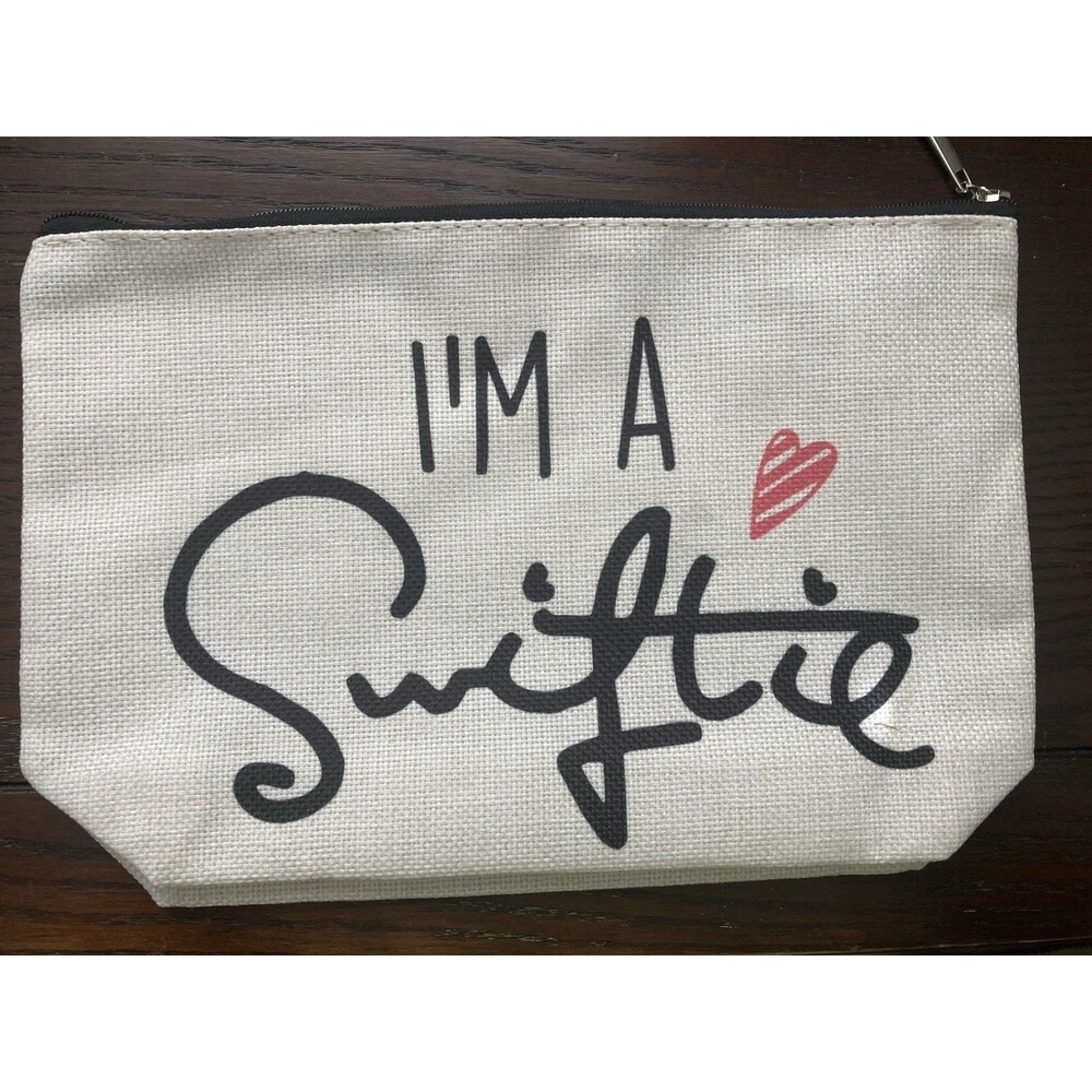 "I am a Swiftie" makeup pencil misc pouch Taylor Swift NEW 10" x 7" lightweight